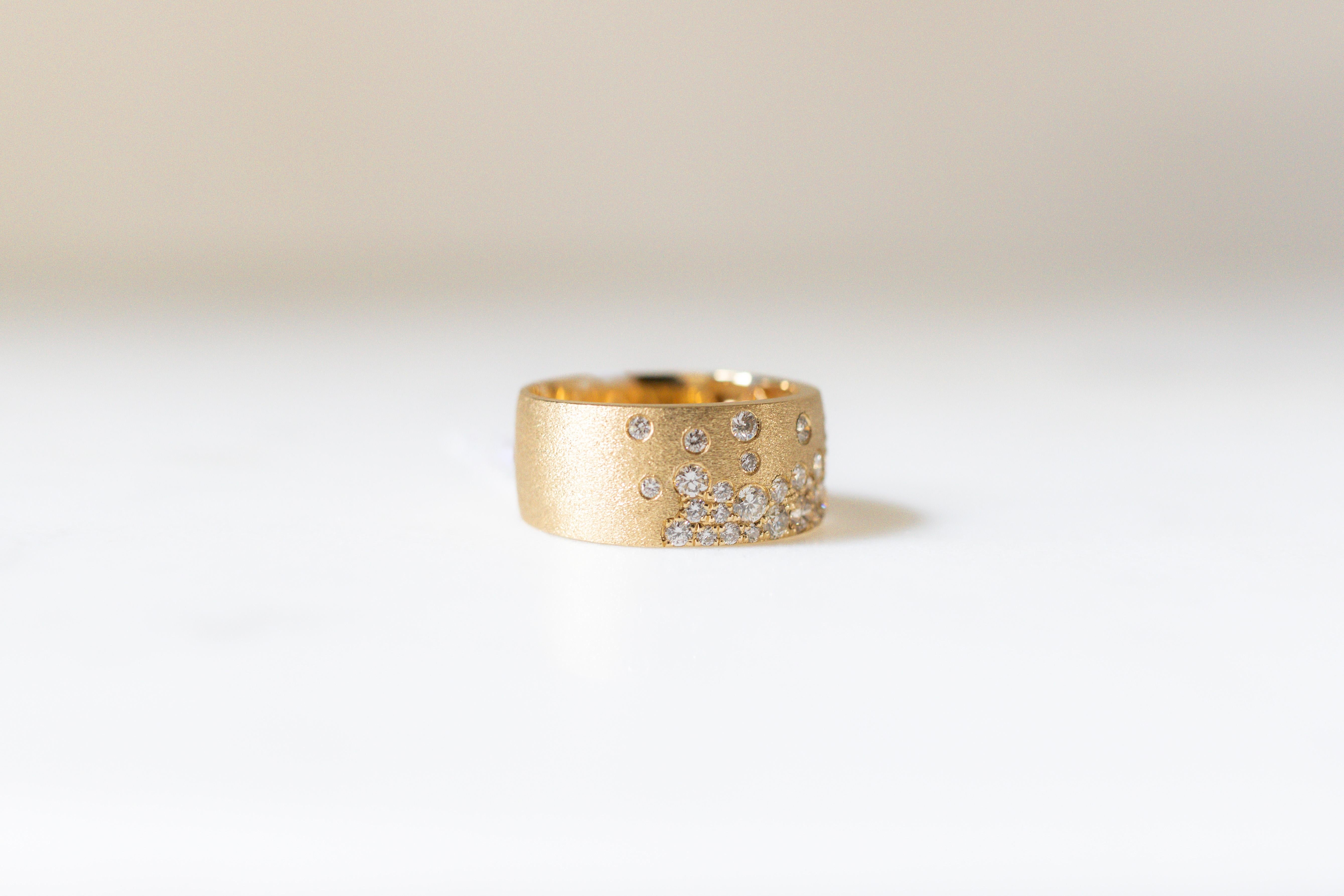 For Sale:  8.7MM Diamond Confetti Ring in 14K Yellow Gold 3