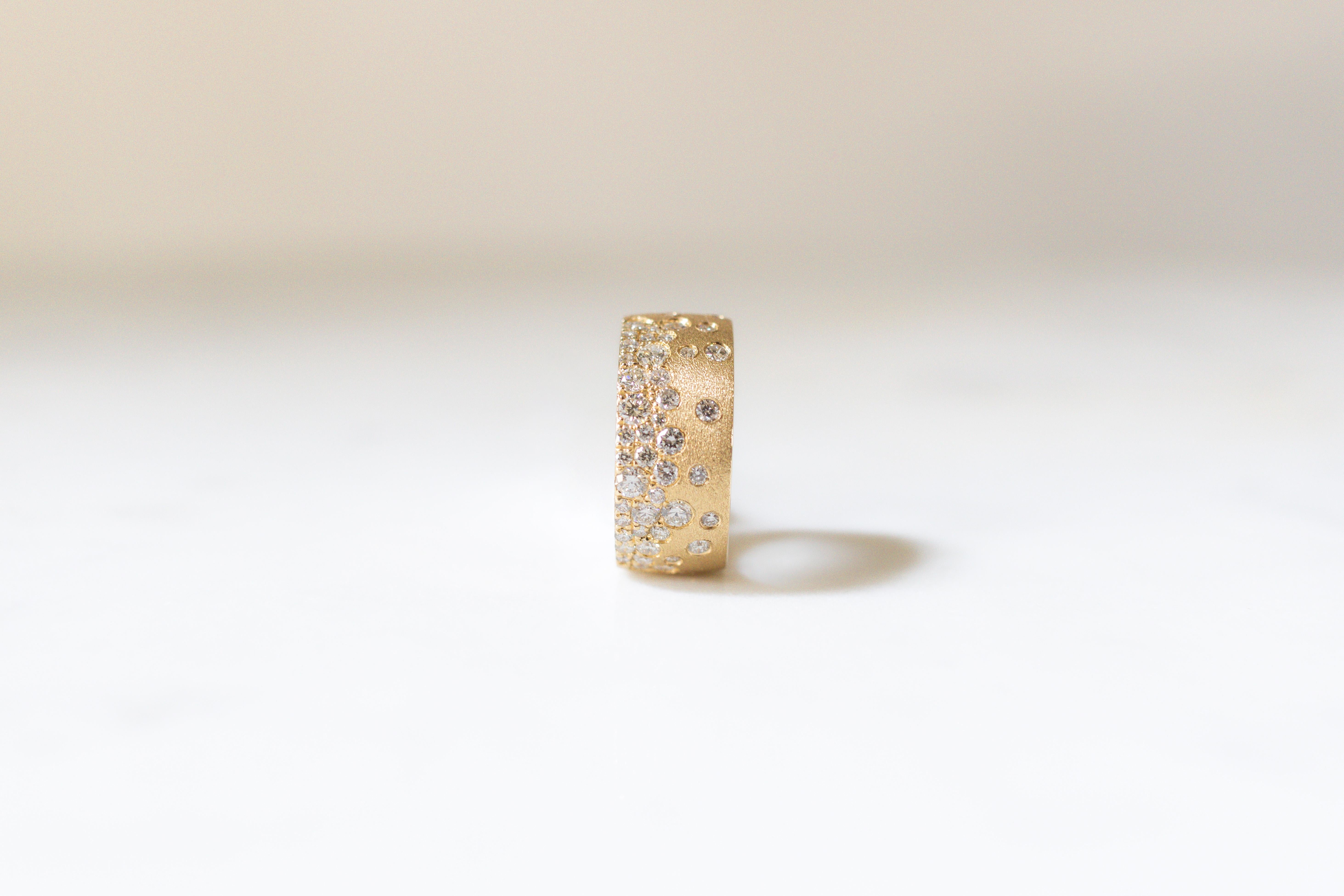 For Sale:  8.7MM Diamond Confetti Ring in 14K Yellow Gold 4