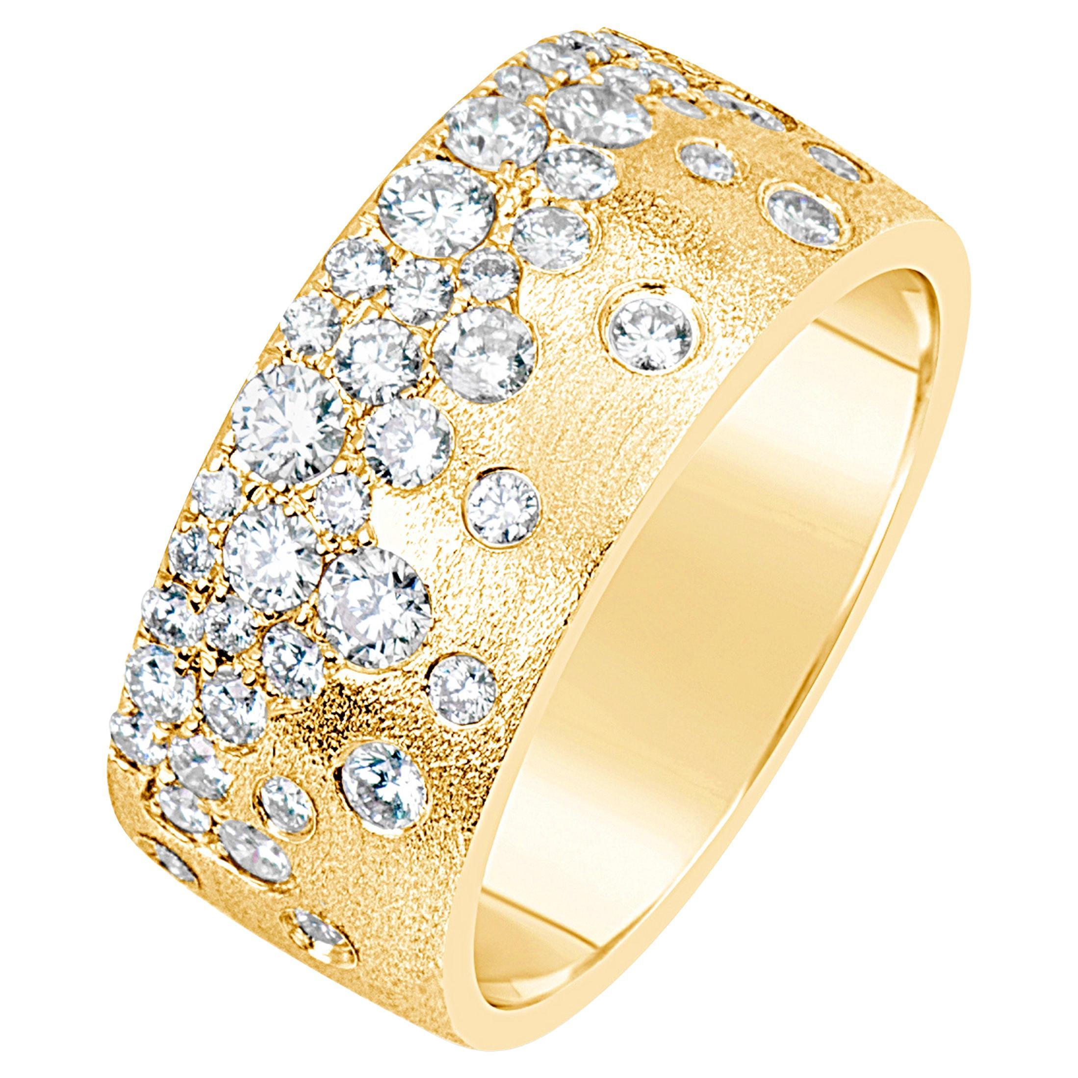 8.7MM Diamond Confetti Ring in 14K Yellow Gold