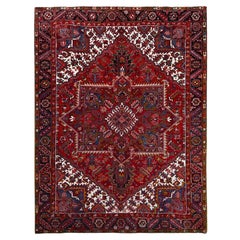Alfombra Oriental Vintage 8'7'x11'1" Rojo Cereza Lana Vibrante Pueblo Tribal Arte Nómada