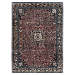 8'7 "x11'10" Blush Red Antique Persian Bijar Full Pile Hand Knoted Soft Wool Rugs