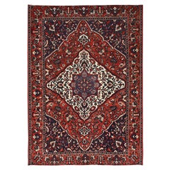 8'7"x11'2" Türkischer roter Vintage Persischer Bakhtiari handgeknüpfter orientalischer Teppich aus Wolle