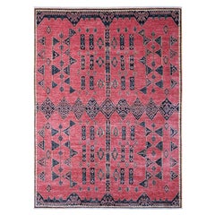 8'7"x11'3" Rust Red Peshawar Berber Influence Geometric Pattern Oriental Rug