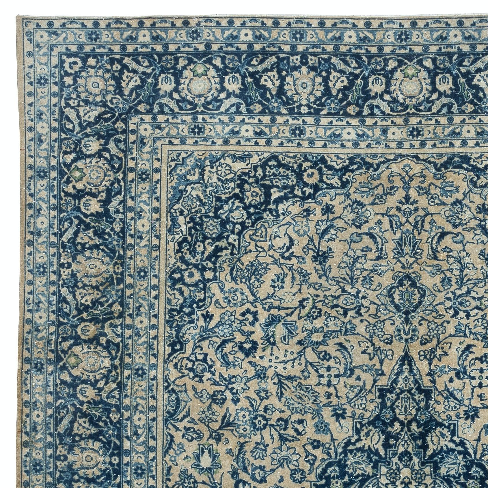 Turco Tappeto Oushak turco vintage fatto a mano 8.7x11.5 Ft. 100% lana. Condizioni eccellenti in vendita