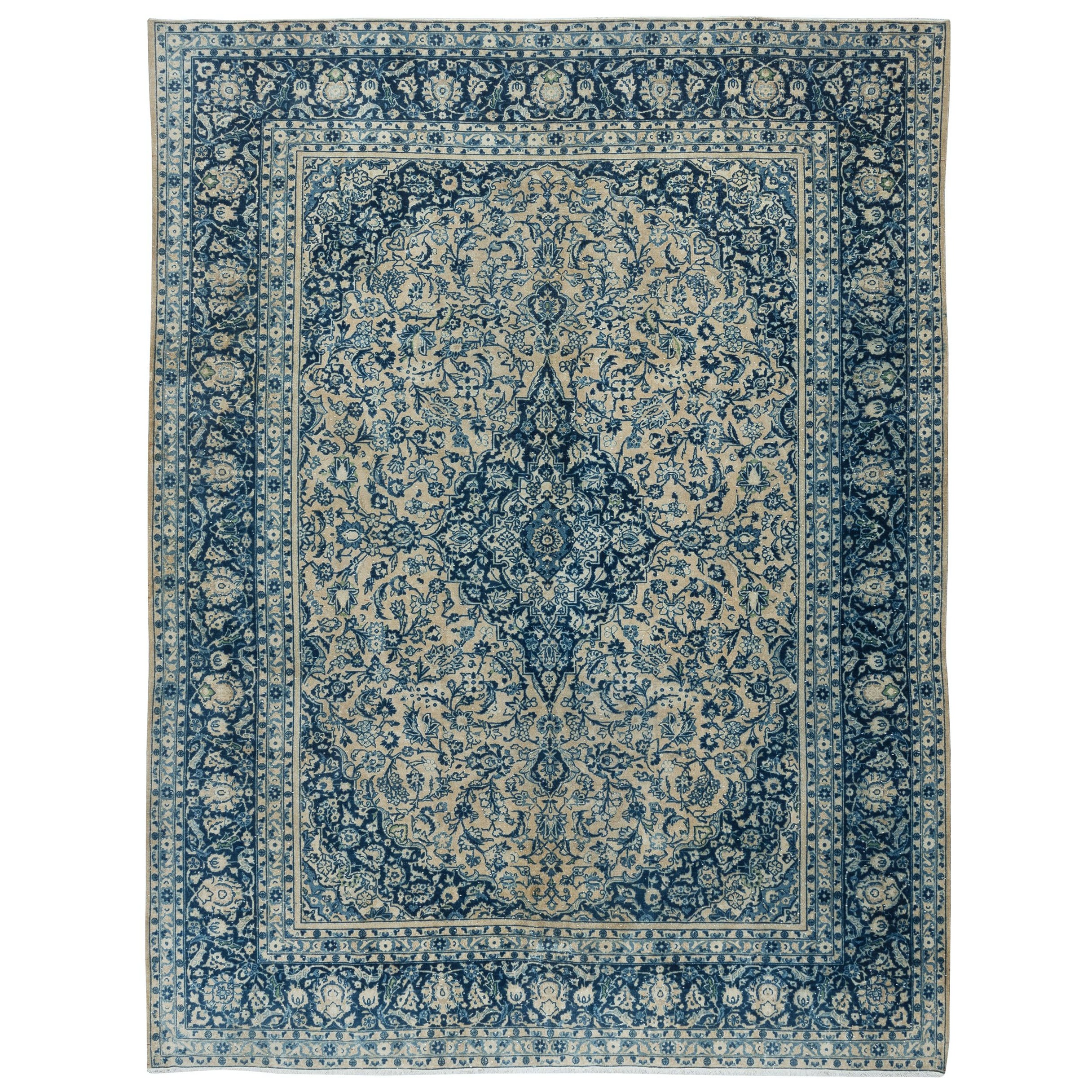 Tappeto Oushak turco vintage fatto a mano 8.7x11.5 Ft. 100% lana. Condizioni eccellenti in vendita