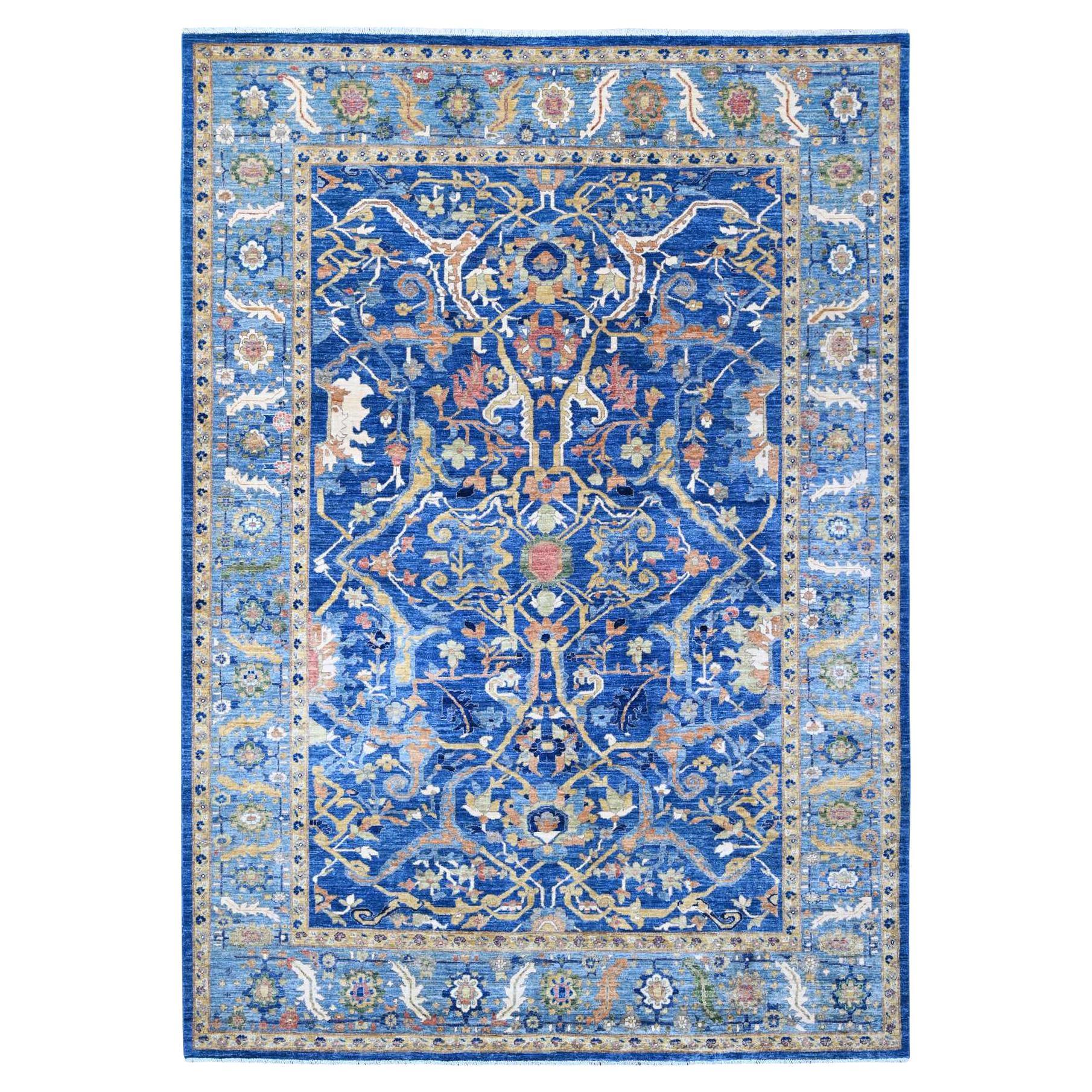 8'7"x12' Intel Blauer Bidjar Garus Design Handgeknüpfter orientalischer Aryana-Teppich aus Wolle
