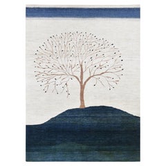 8'7"x12' Ivory, Modern, Soft and Plush Persian Wool Gabbeh Hand Knotted Rug