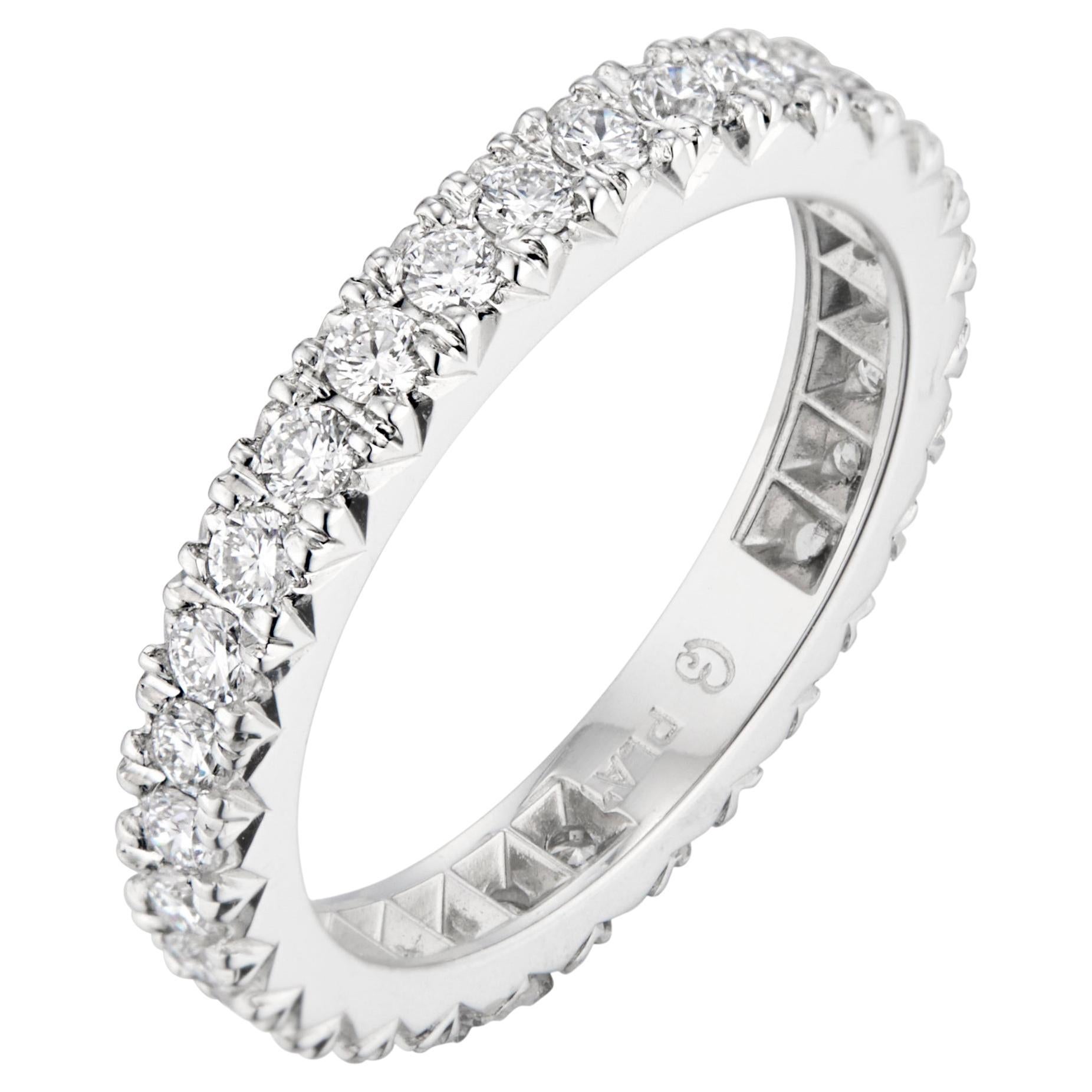 0,88 Karat Diamant Platin Ewigkeits-Ehering  im Angebot