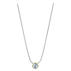 .88 Carat Natural Diamond Pendant with 14K Snake Necklace