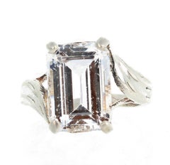 Sparkling 8.8 Carat Amazing Zircon Rhodium Plated Sterling Silver Ring