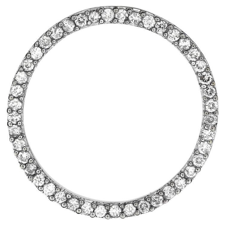 .88 Carat Total Weight Diamond 14K Circle Pendant For Sale