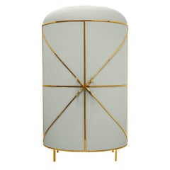 88 Secrets Gray Bar Cabinet with Gold Trims by Nika Zupanc