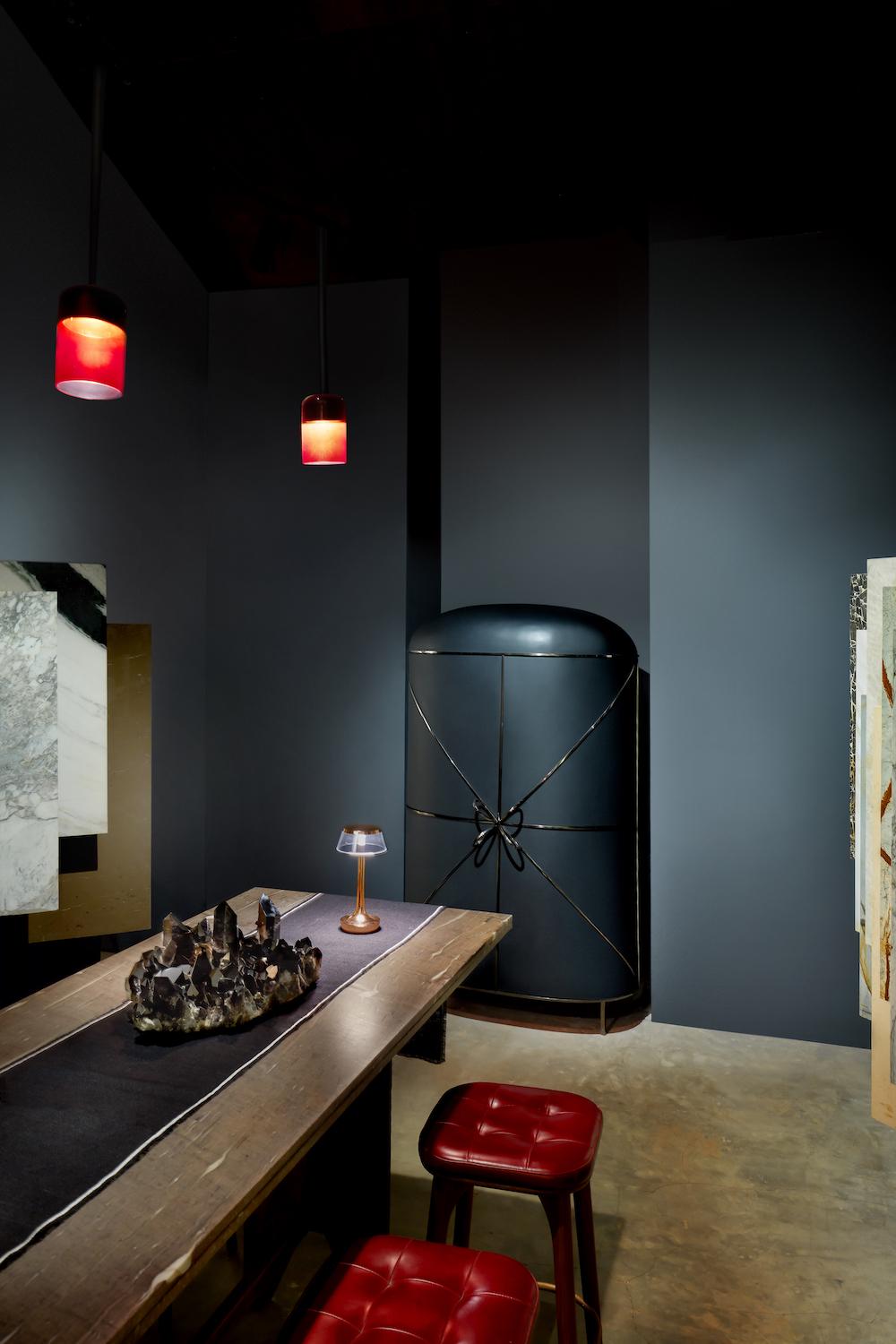 88 Secrets Black Bar Cabinet by Nika Zupanc is a rich, matt black bar cabinet in sensuous lines with luxurious black metal trims. A statement piece in any interior space!

Nika Zupanc, a strikingly renowned Slovenian designer, never shies away from