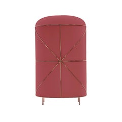 88 Secrets Rose Pink Bar Cabinet with Rose Gold Trims by Nika Zupanc