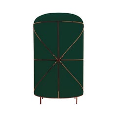 88 Secrets Green Bar Cabinet with Rose Gold Trims by Nika Zupanc