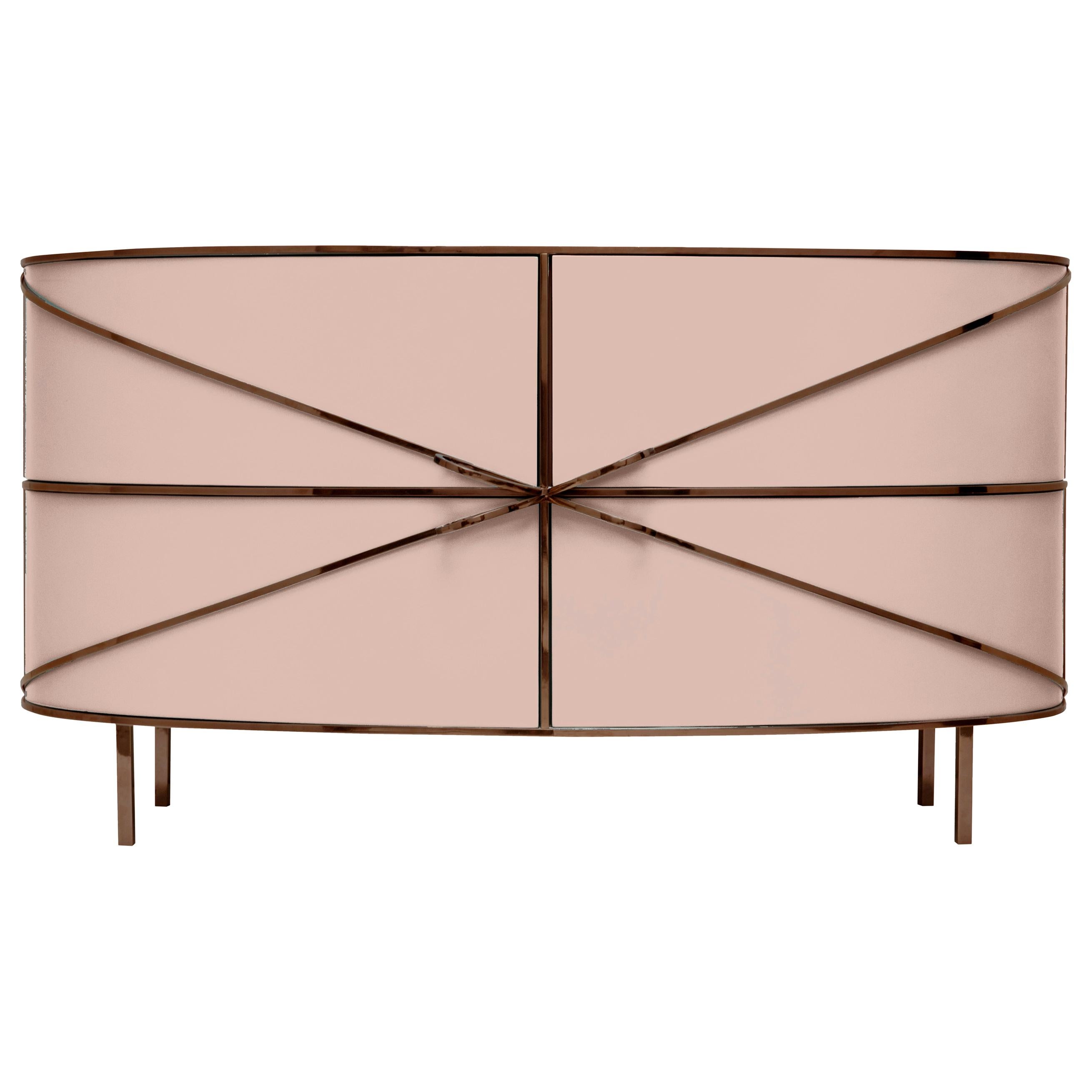 88 Secrets Pink Sideboard with Rose Gold Trims by Nika Zupanc
