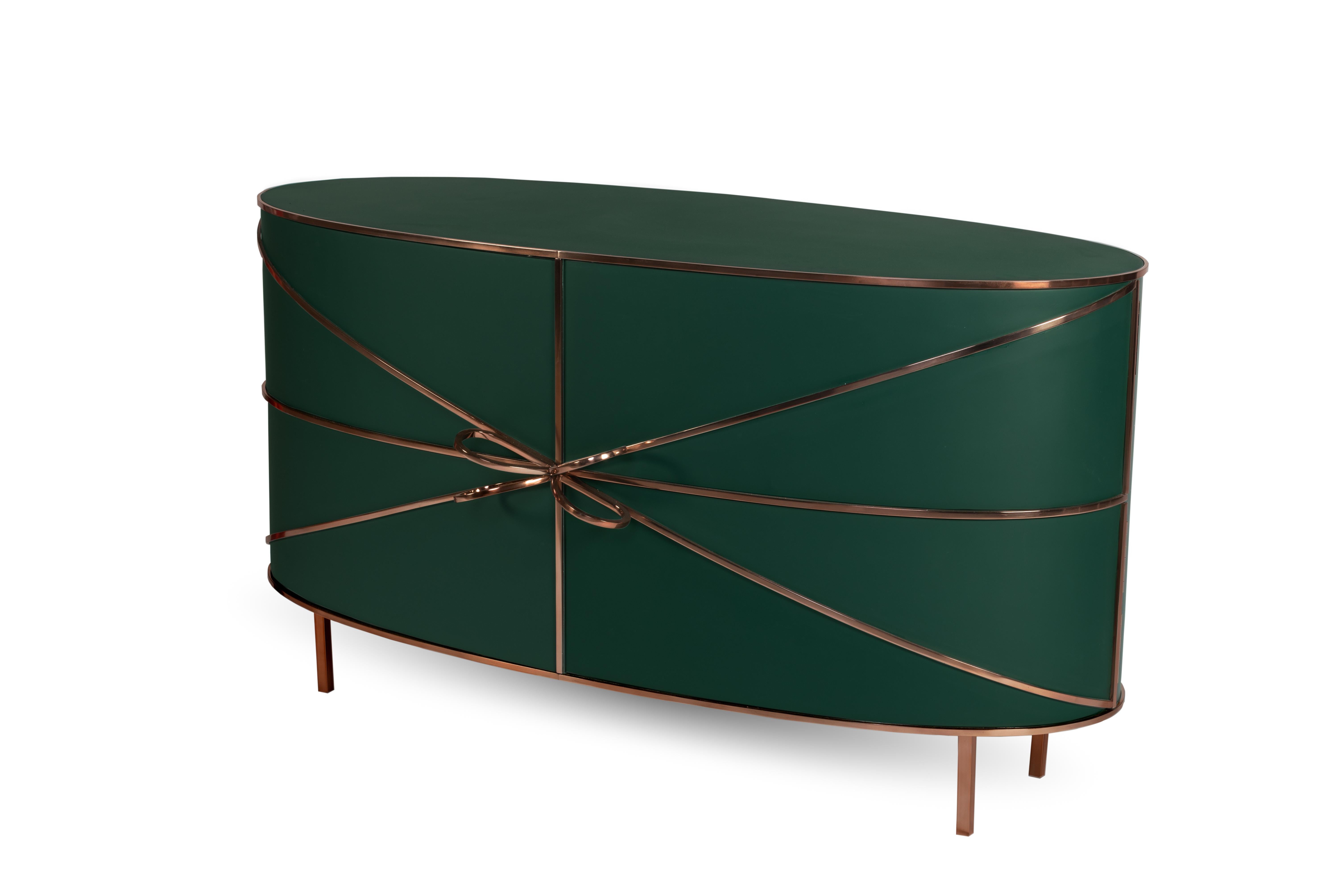 green and gold sideboard