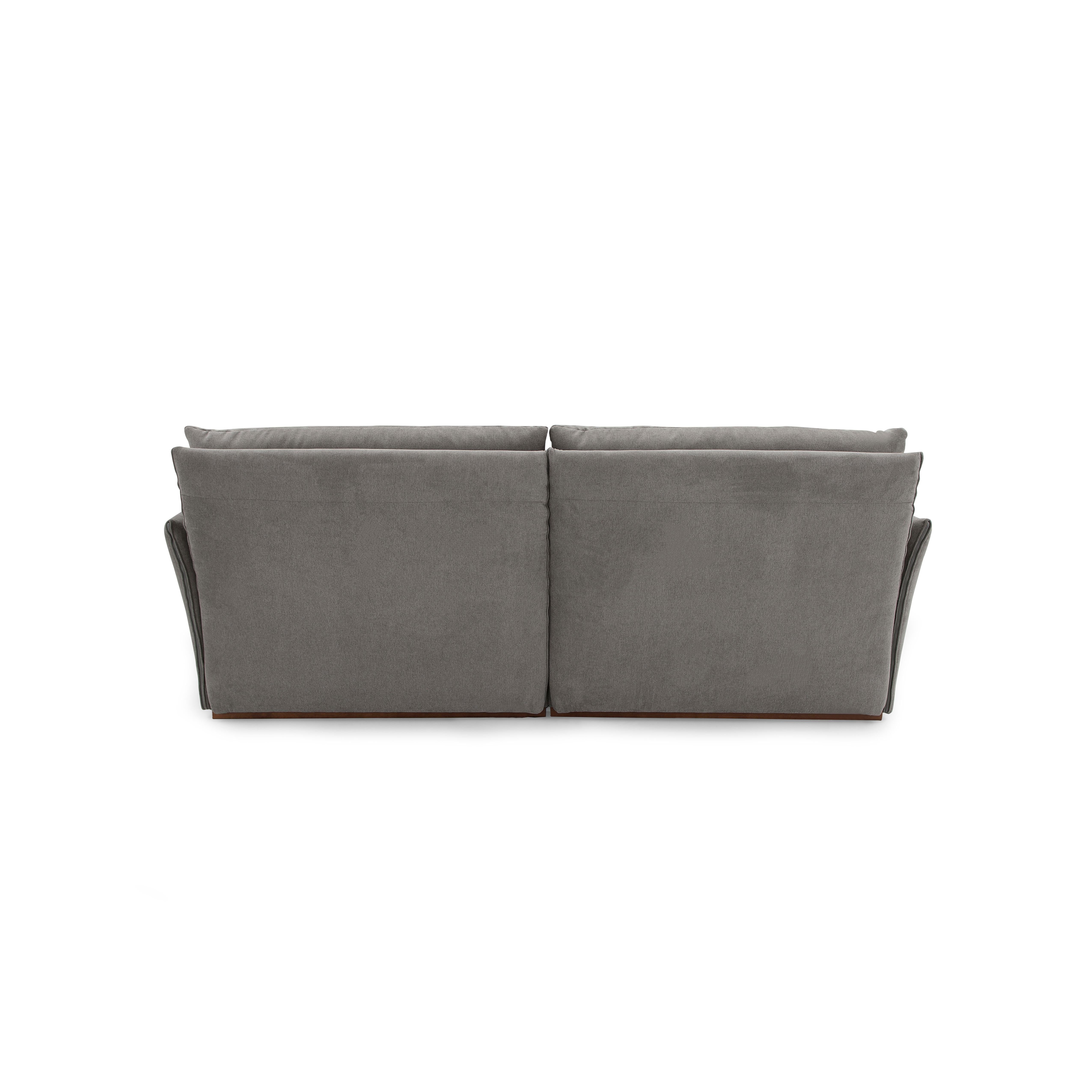Sofá fino con brazos arqueados en tejido gris tapizado Moderno
