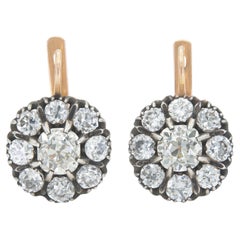 8.80 Carat Diamond Cluster Drop Earrings