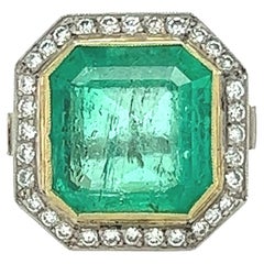 8.80 Carat Emerald and Diamond Ring
