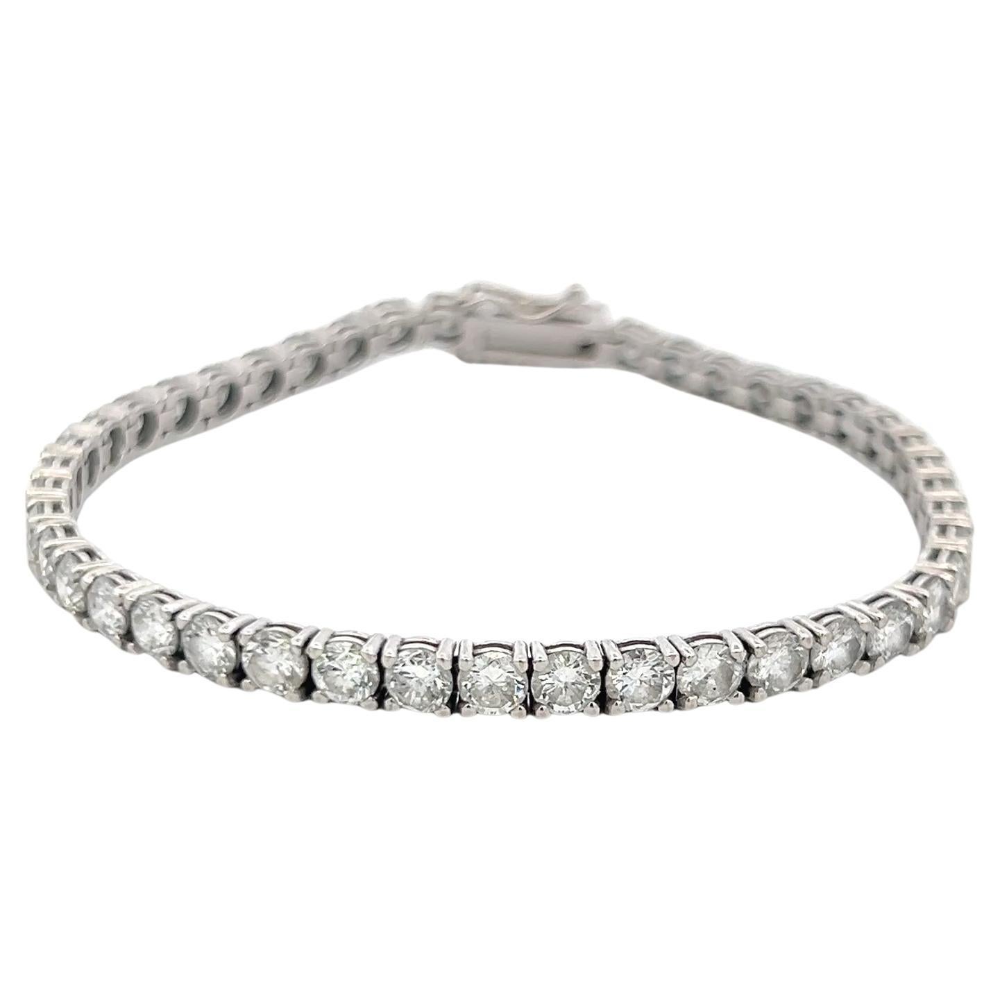 8,80 quilates G VS Diamante Pulsera de Tenis 18K Oro Blanco Vintage Estate