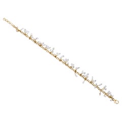 8.80 Carat Natural Diamond Charm Bracelet in 18K Yellow Gold