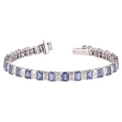 8.80 Carat Sapphire & Diamond Tennis Bracelet