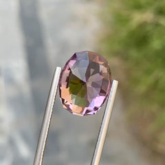 8.80 Carats Natural Loose Ametrine Oval Shape Bar Cut Gemstone Brazil Mine