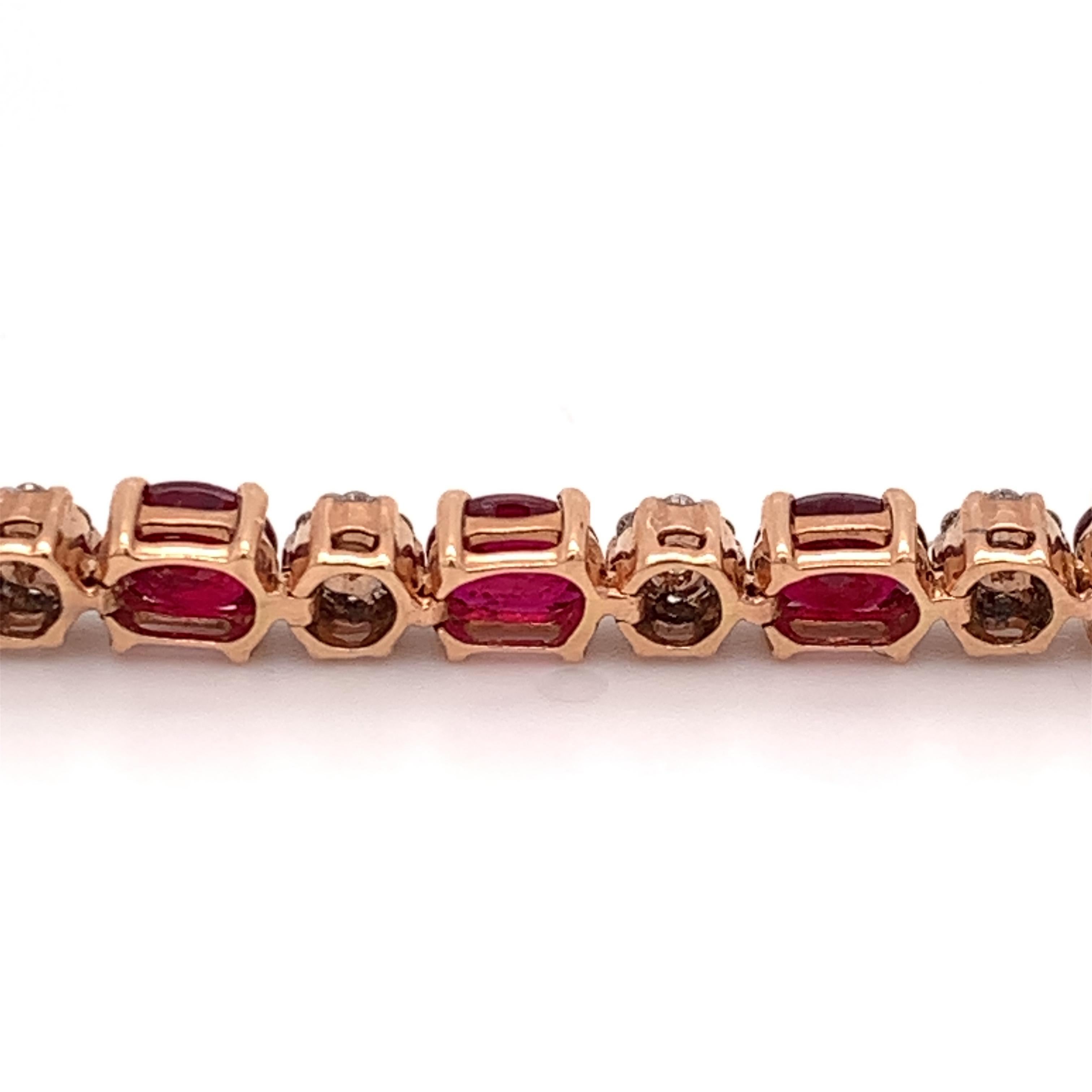 Contemporary 8.80 Carats Ruby Diamond Bracelet