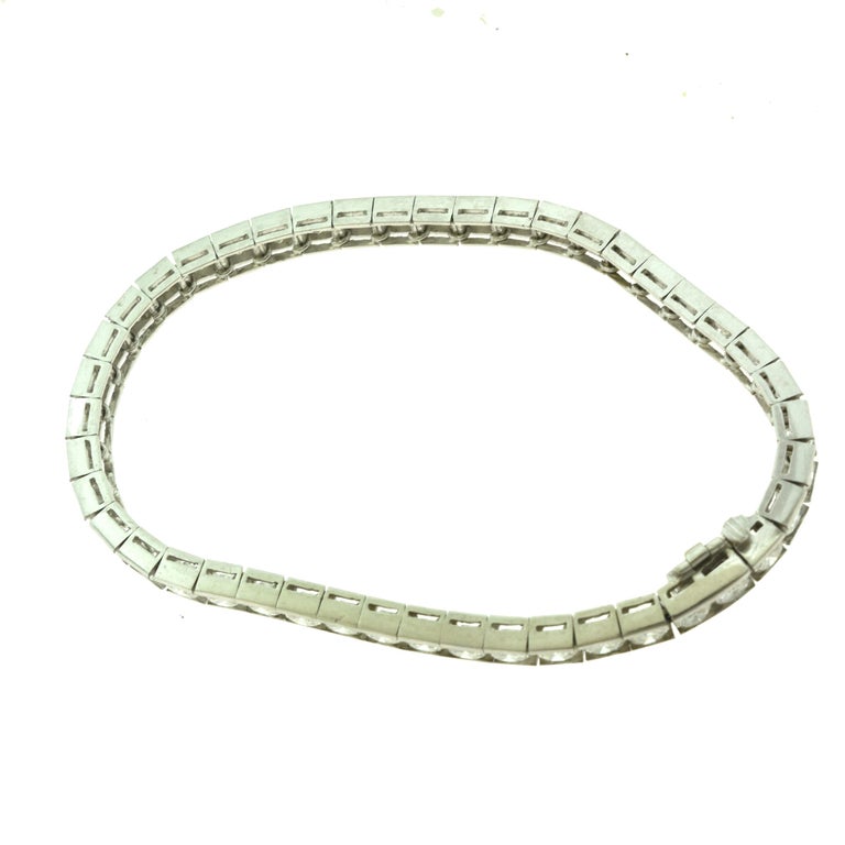 8.80 Total Carat Weight Diamond Chain Link Platinum Tennis Bracelet For  Sale at 1stDibs