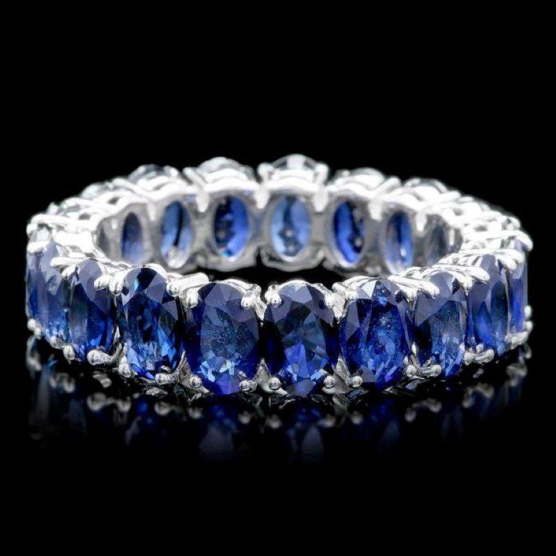 Mixed Cut 8.80ct Natural Sapphire 14k Solid White Gold Ring For Sale