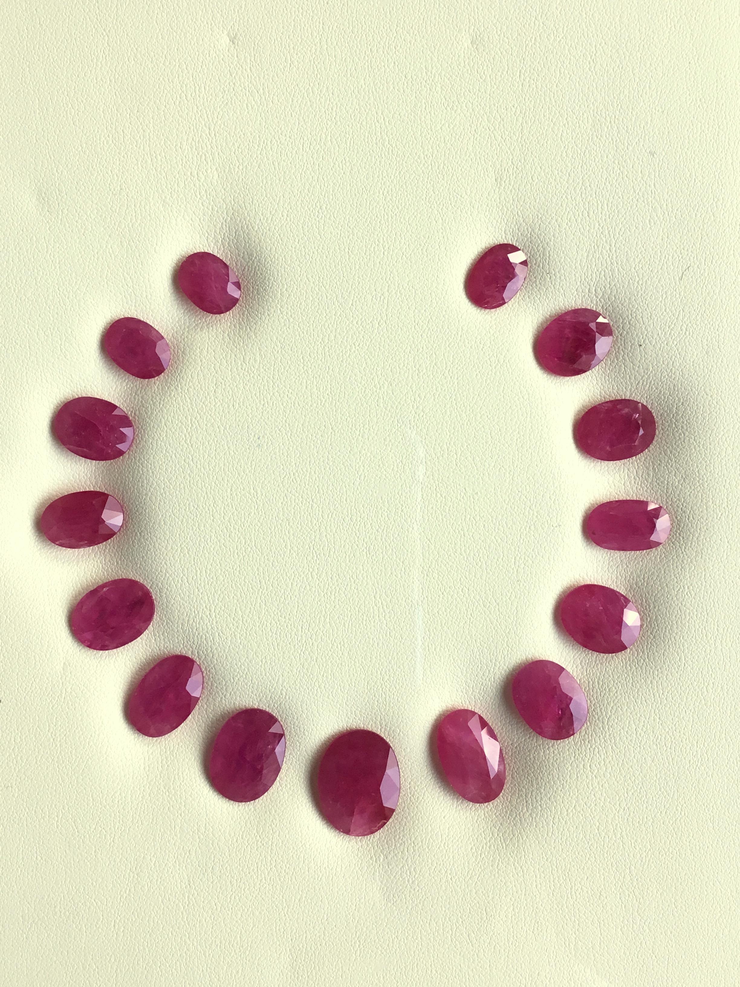 Art déco 88.13 Carats Ruby Mozambique Oval Faceted Cut stone Layout Heated Natural Gem en vente