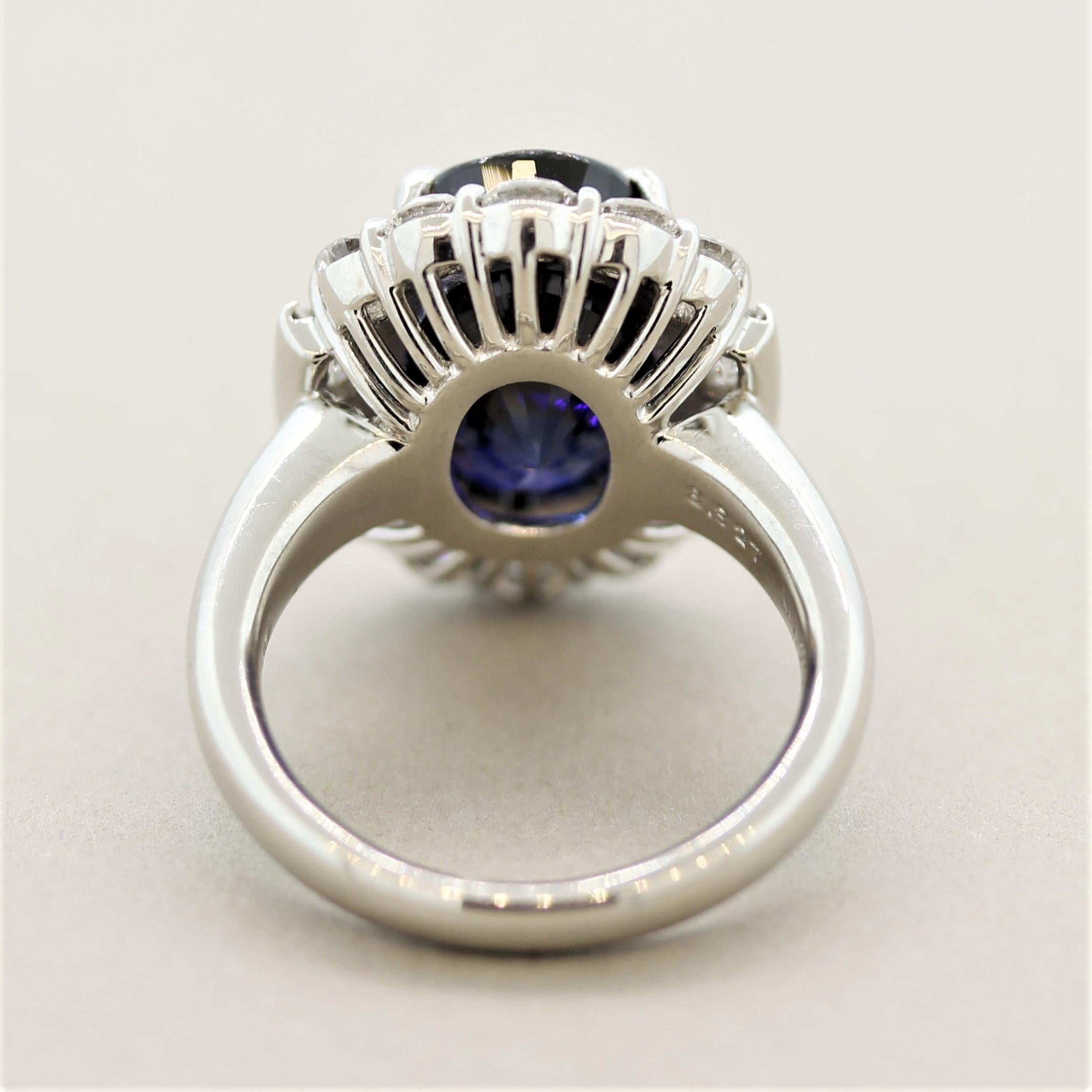 8.82 Carat Sapphire Diamond Platinum Cocktail Ring, GIA Certified In New Condition In Beverly Hills, CA