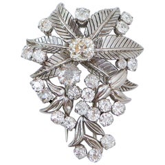 8.82 Carats Diamonds, Platinum Brooch.