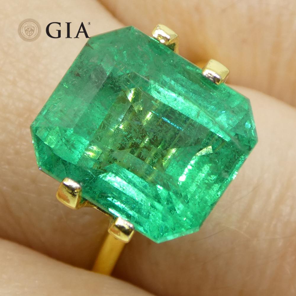 8,82 Karat Achteckiger/Emaragdschliff Grüner Smaragd GIA zertifiziert Zambia (F2) im Angebot 9