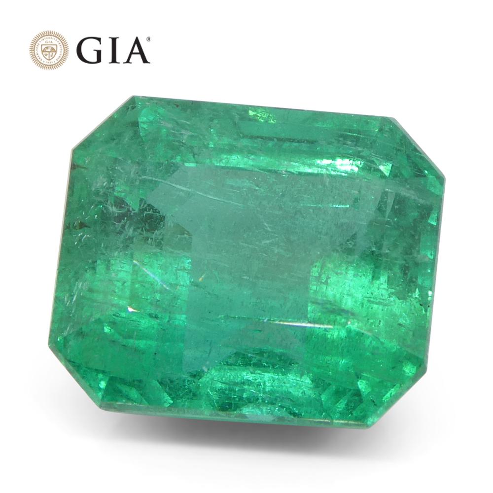 8,82 Karat Achteckiger/Emaragdschliff Grüner Smaragd GIA zertifiziert Zambia (F2) im Angebot 4