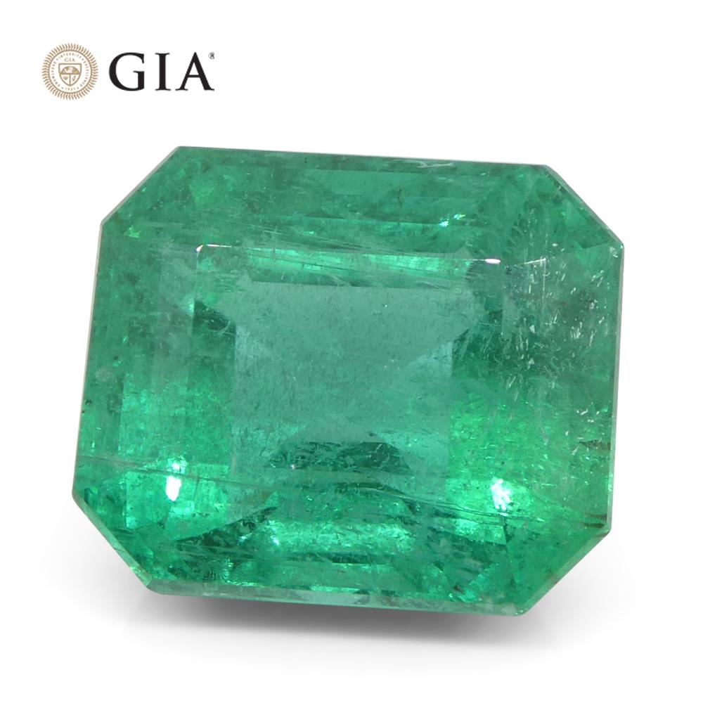 8,82 Karat Achteckiger/Emaragdschliff Grüner Smaragd GIA zertifiziert Zambia (F2) im Angebot 5