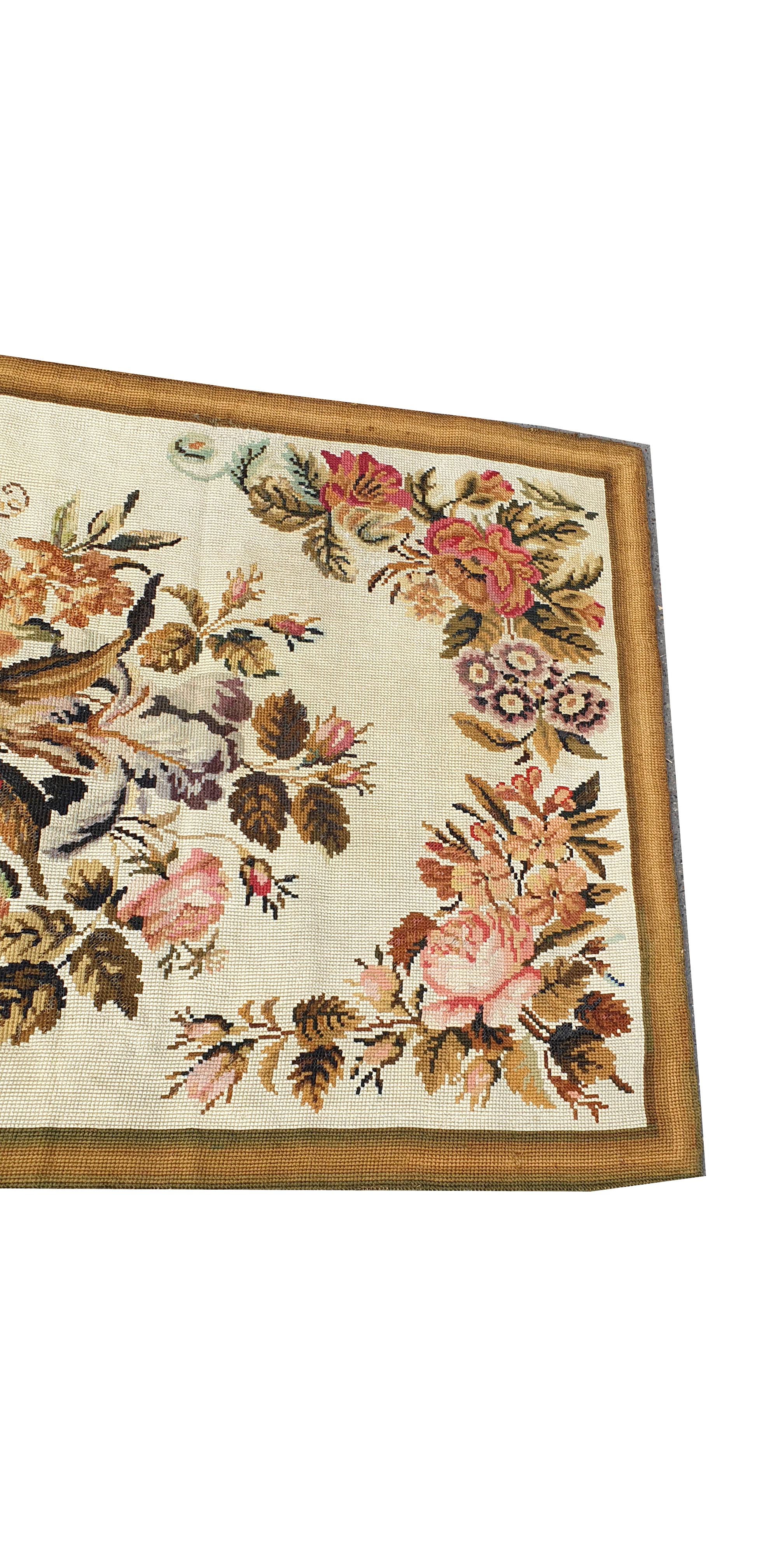 Hand-Crafted 19th Century Au Petit Point Rug - N° 883 For Sale