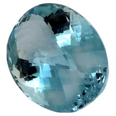 8833 Unisex Oval Cut Natural Blue Topaz Loose Gemstone, Brazil