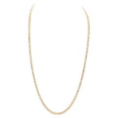 8,84 Karat runder natürlicher Diamant-Tennis-Halskette 14 Karat Gelbgold 22''