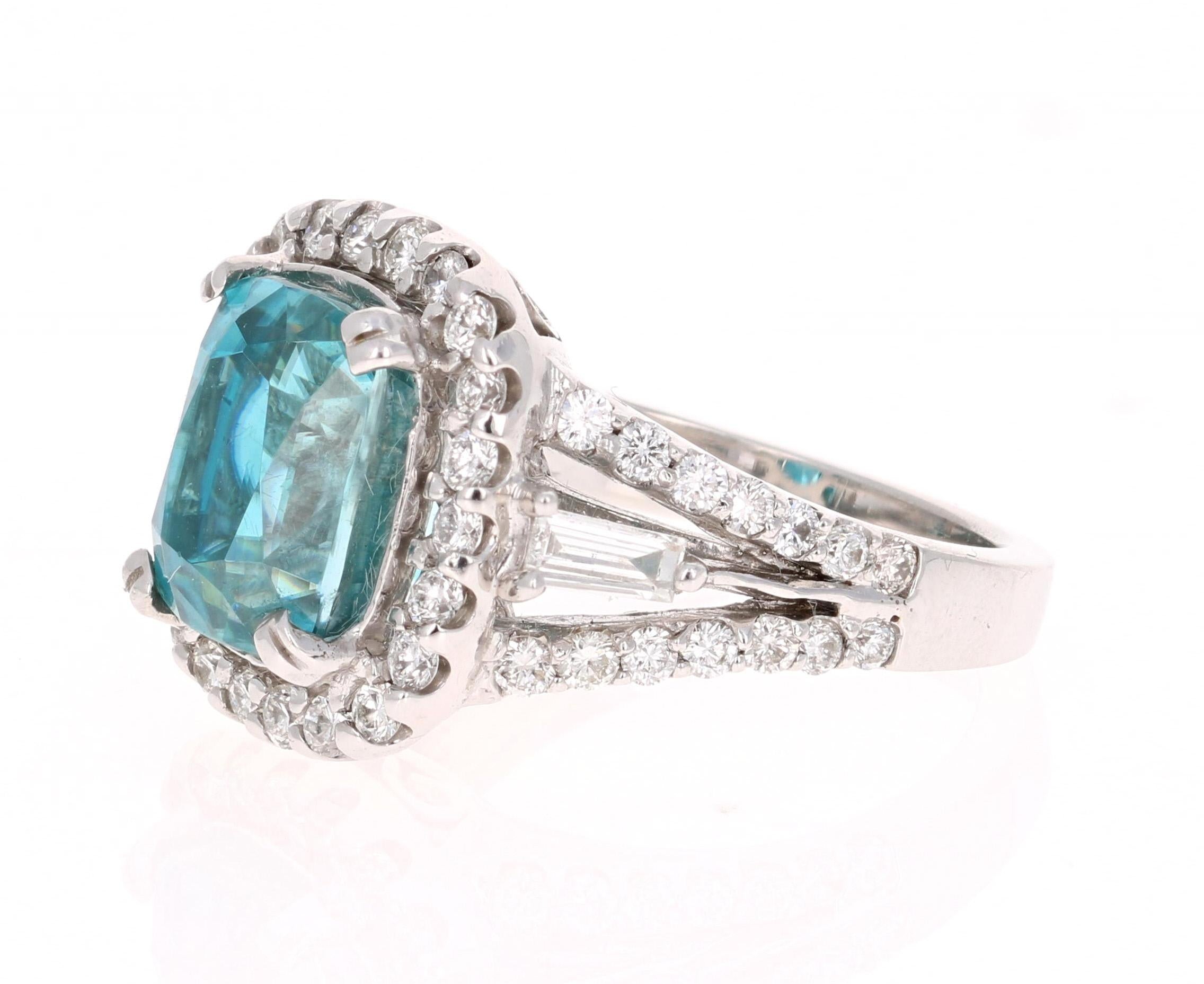 blue zircon engagement ring