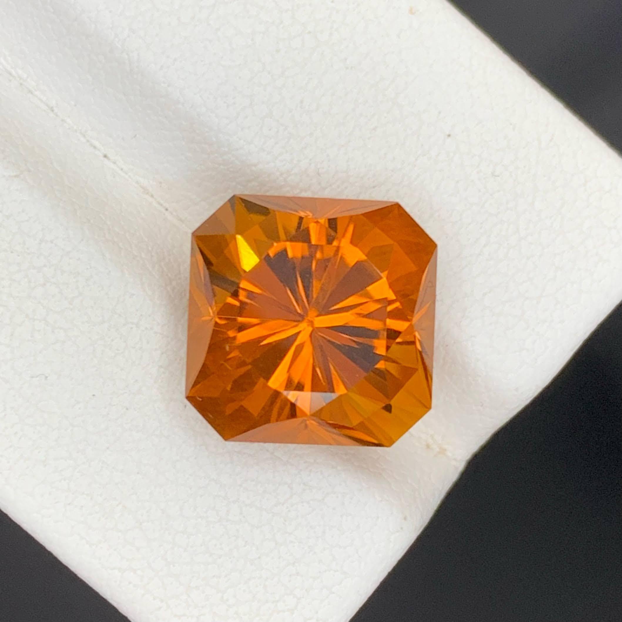 Weight 8.85 carat 
Dimensions 11.9x11.8x10.2mm
Treatment None 
Origin Brazil 
Clarity Loup Clean 
Shape Cut Asscher Fancy 




This 8.85 Carat Natural Loose Madeira Fire Citrine dazzles with its rich amber-orange hue, radiating warmth and