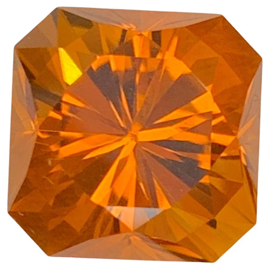 8.85 Carat Natural Loose Madeira Fire Citrine Fancy Asscher Cut Brazilian Gem