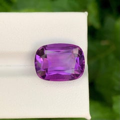 8.85 Carat Natural Loose Purple Amethyst Stone Cushion Cut Brazilian Gemstone