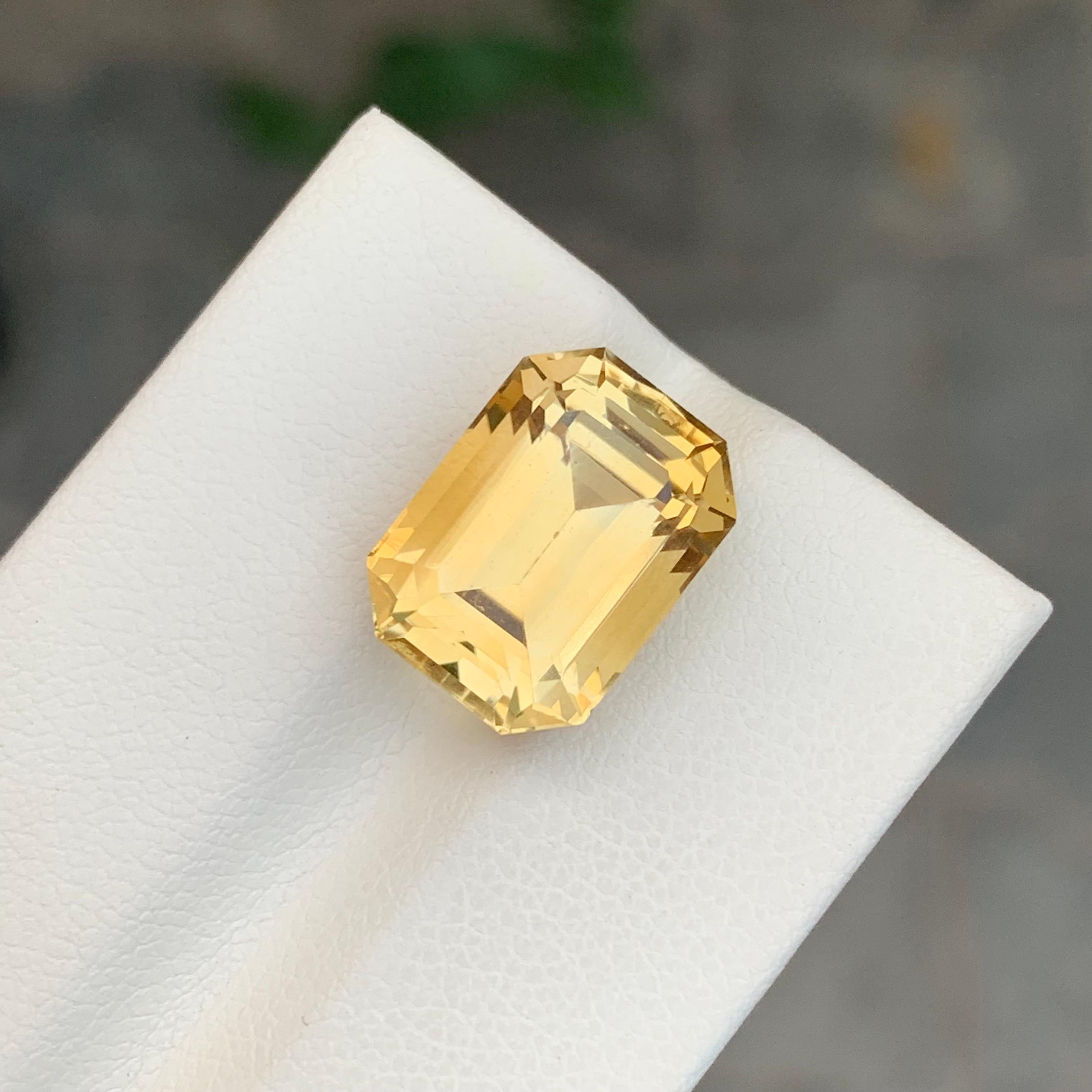 8.85 Karat natürlicher loser gelber Citrin Smaragd Form Edelstein für Damen oder Herren im Angebot