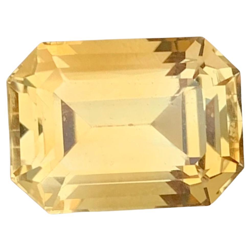 8.85 Carat Natural Loose Yellow Citrine Emerald Shape Gemstone