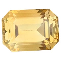 8.85 Carat Natural Loose Yellow Citrine Emerald Shape Gemstone