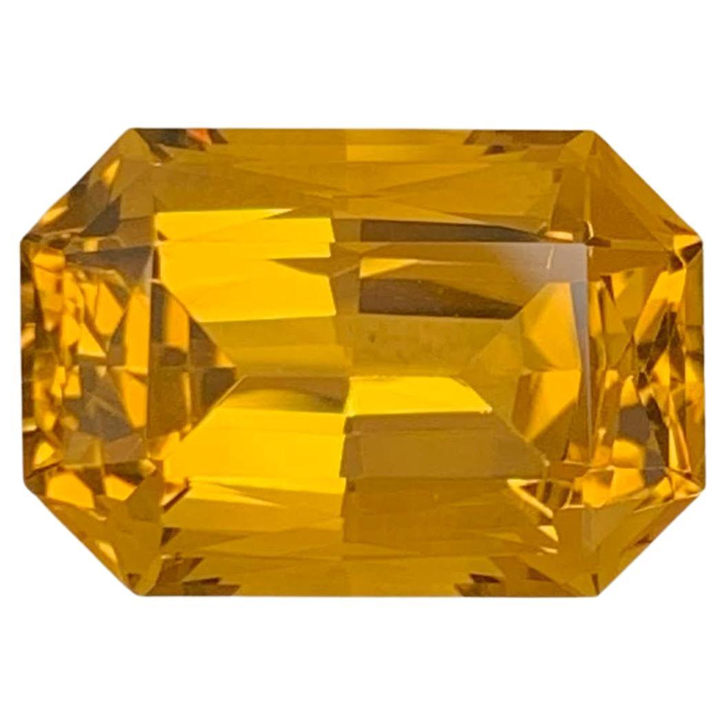 8.85 Carat Natural Loose Yellow Golden Citrine Cushion Cut Brazilian Gemstone For Sale