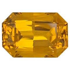 8.85 Carat Natural Loose Yellow Golden Citrine Cushion Cut Brazilian Gemstone