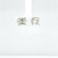8.85 Total Weight Princess Cut Diamond Stud